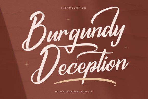 Burgundy Deception: A Bold Script Font for Makers