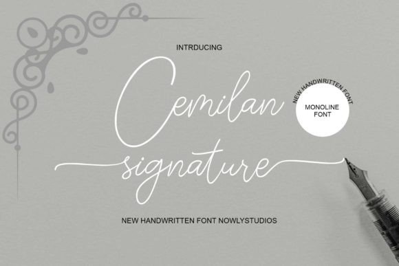 Cemilan Signature: A Handwritten Script Font for Editors
